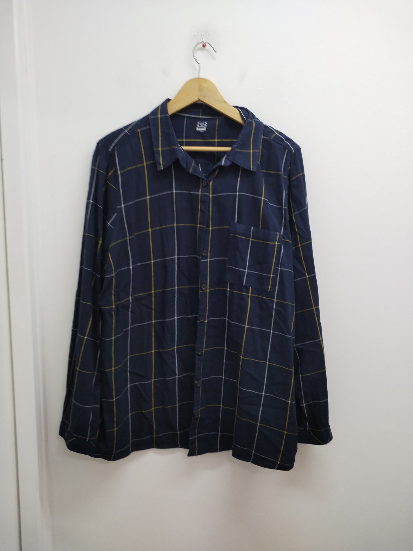 Chemise manches longues Terre de Marins marine à carreaux Taille XL