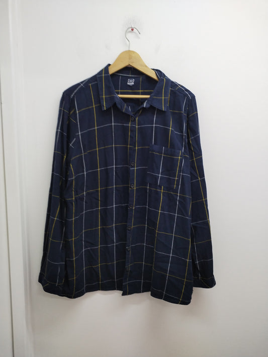 Chemise manches longues Terre de Marins marine à carreaux Taille XL