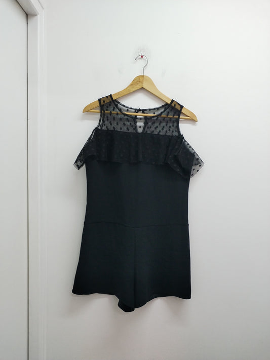 Combi-short noir avec dentelle Taille M