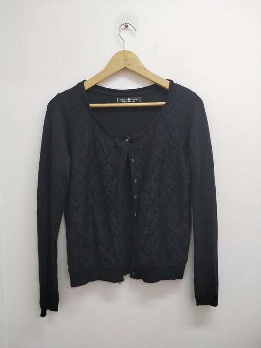 Gilet Cache-Cache noir avec dentelle Taille M