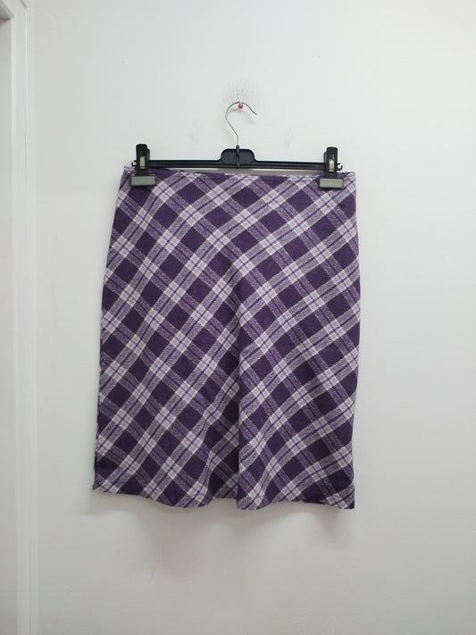 Jupe d'hiver Orsay violette à carreaux Taille 40
