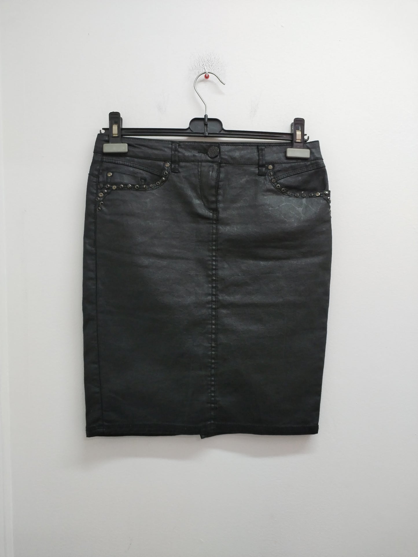 Jupe enduite Bréal noire avec strass Taille 38