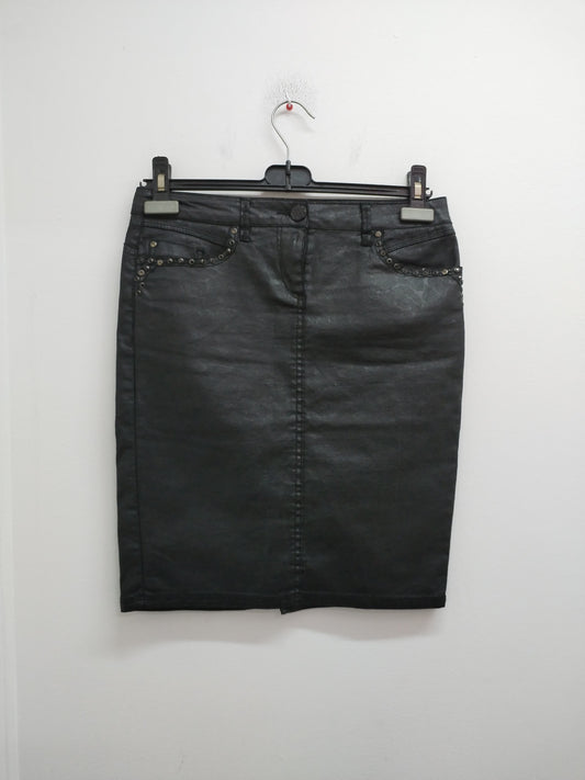 Jupe enduite Bréal noire avec strass Taille 38