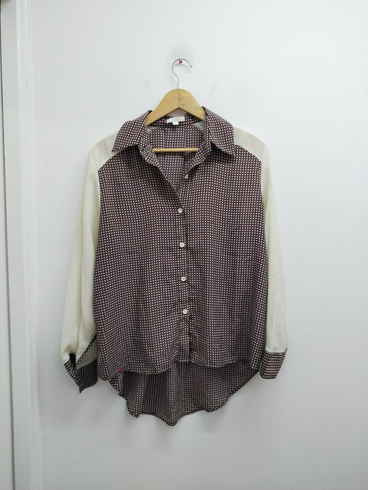 Chemise Kling beige, rouge et noire à carreaux Taille L