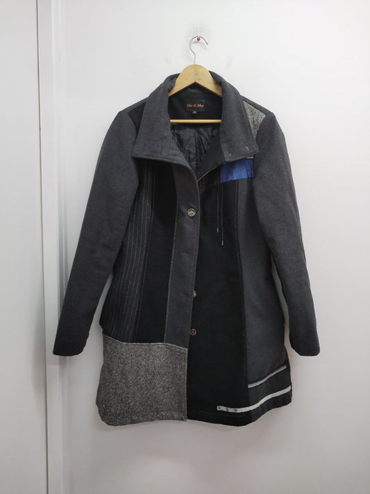 Manteau Sha & Sha gris, noir et bleu Taille M