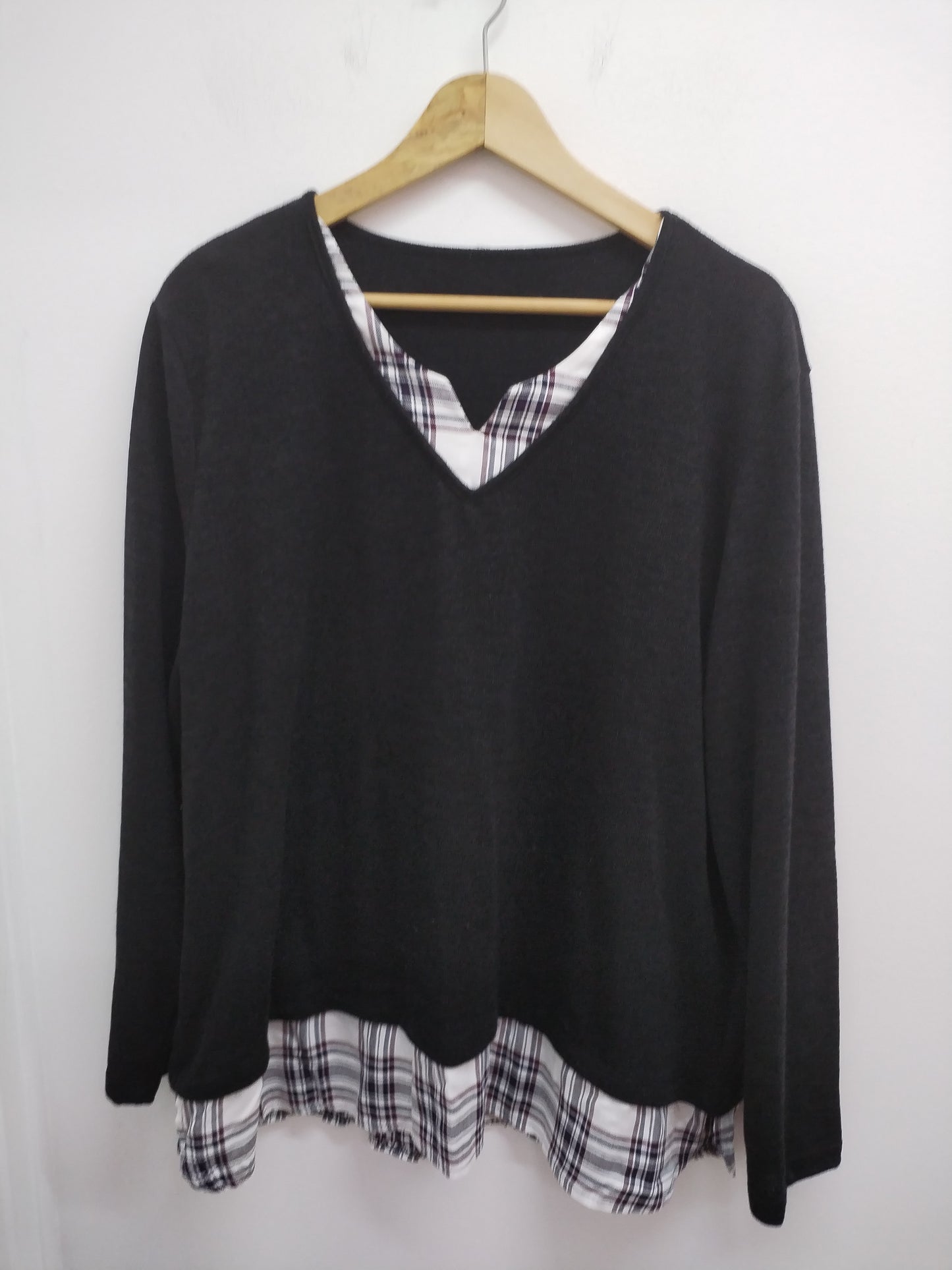 Pull chemise noir et blanc à carreaux Taille XL