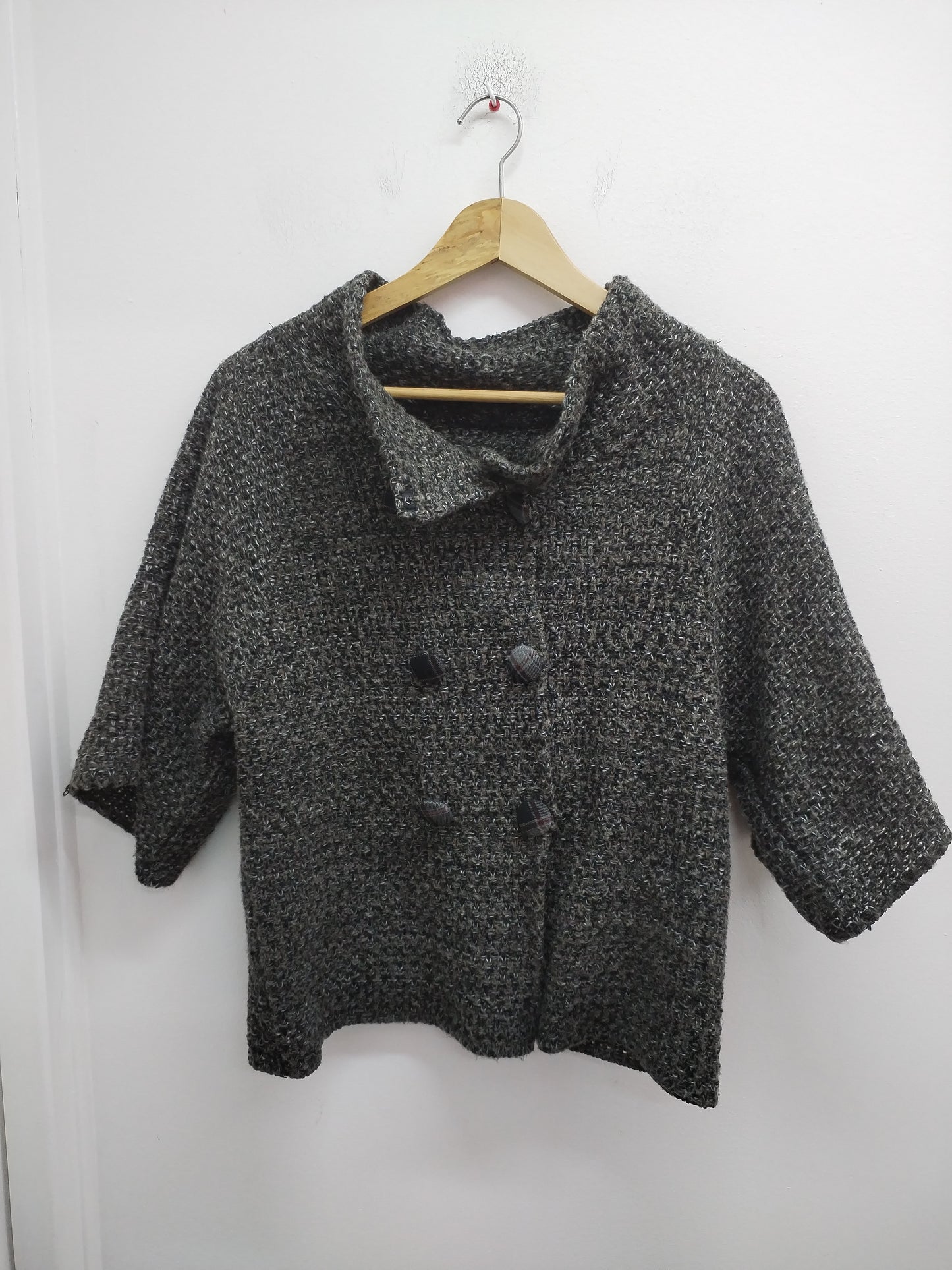 Gilet en maille manches courtes gris chiné Taille M