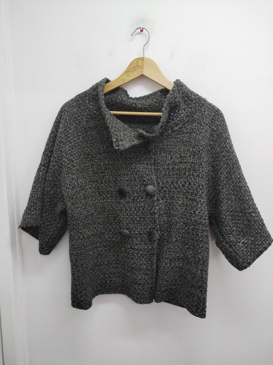 Gilet en maille manches courtes gris chiné Taille M