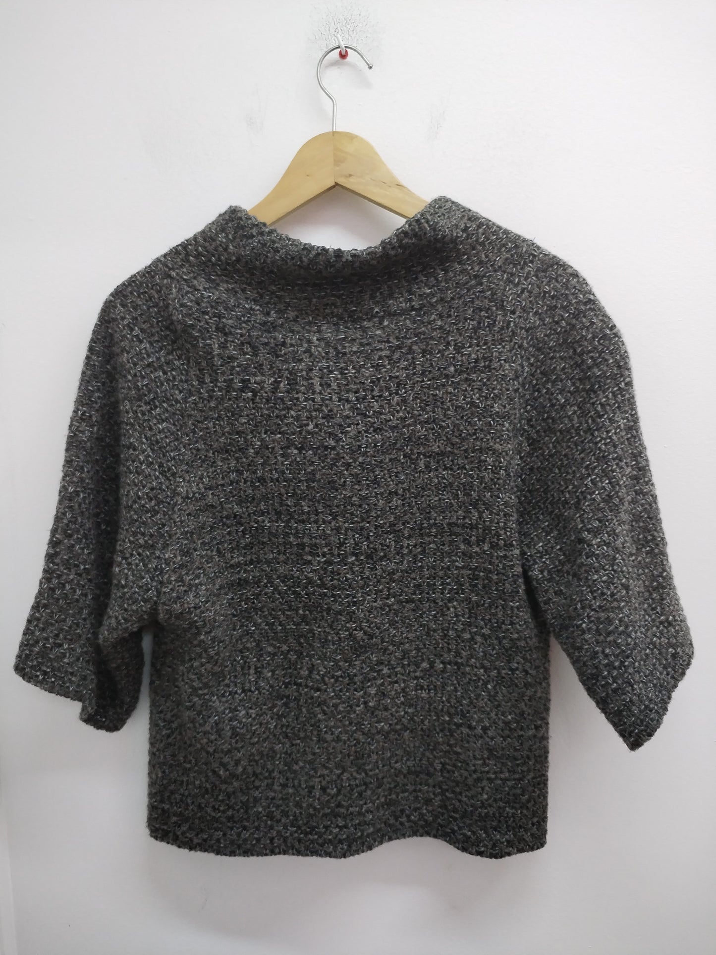 Gilet en maille manches courtes gris chiné Taille M