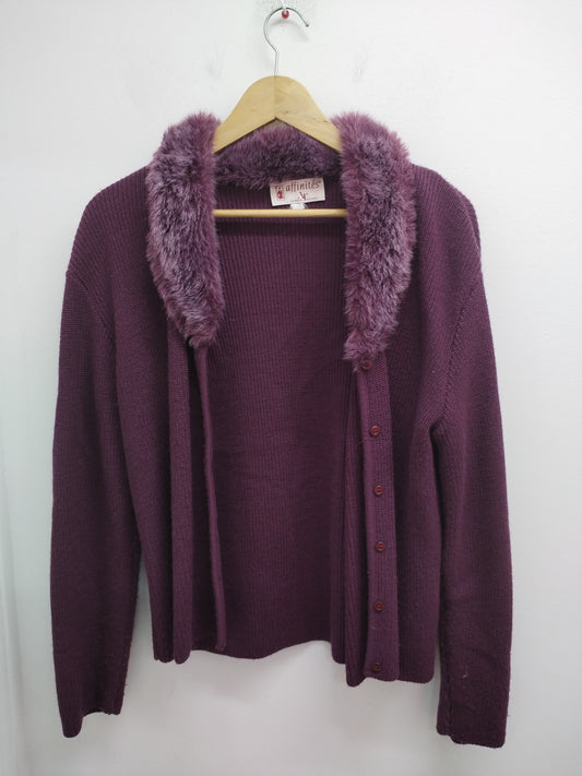 Gilet avec col fausse fourrure Affinités by Armand Thiery prune Taille L