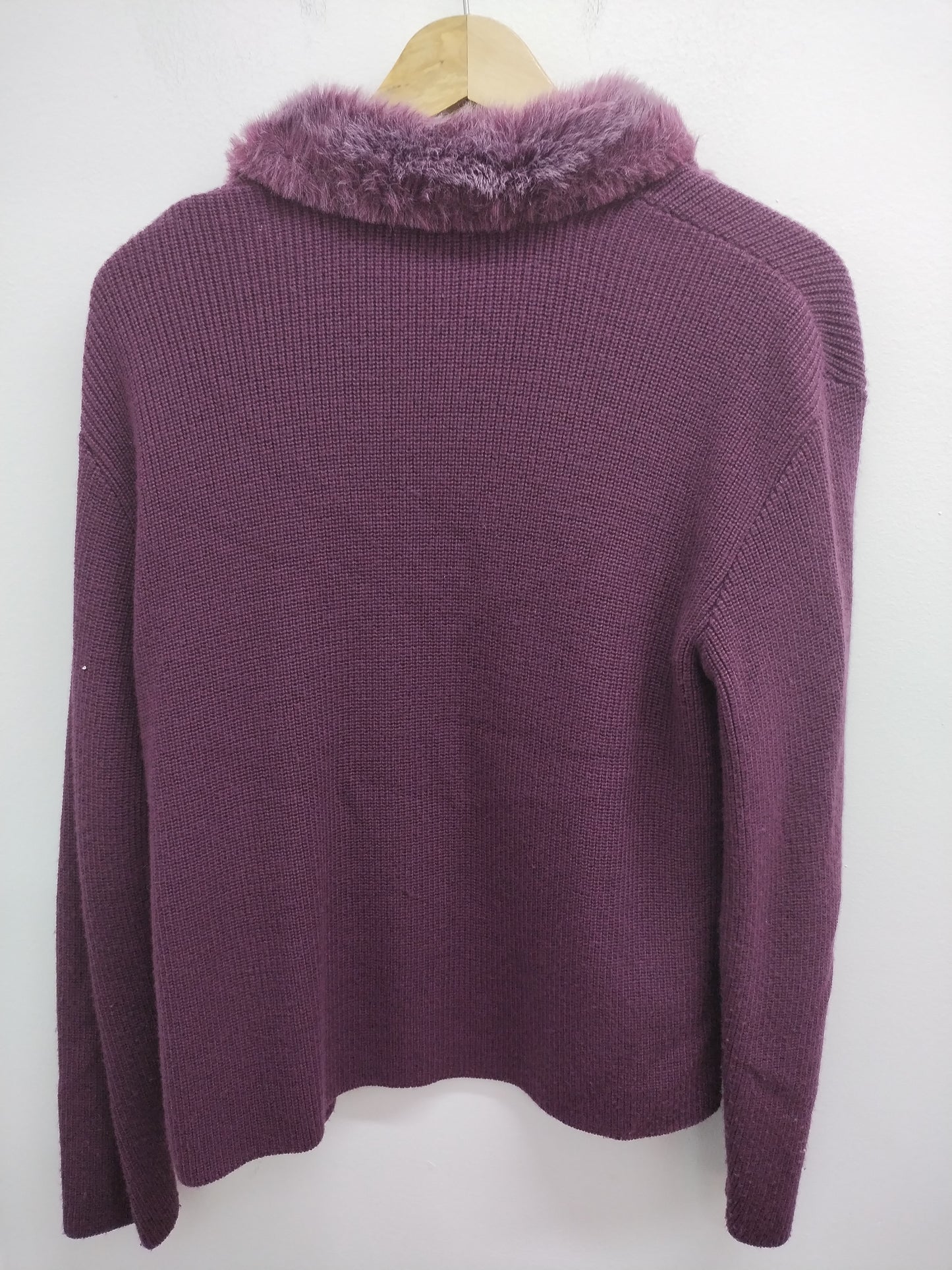 Gilet avec col fausse fourrure Affinités by Armand Thiery prune Taille L