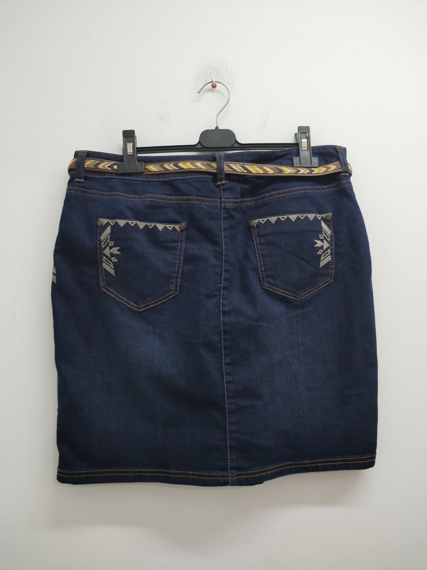 Jupe en jeans avec ceinture Grain de malice bleue Taille 44