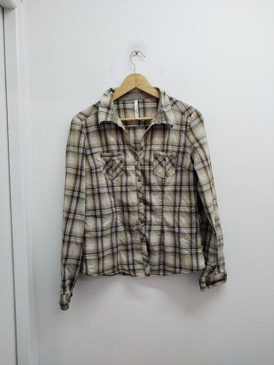 Chemise Cache-Cache beige à carreaux Taille M