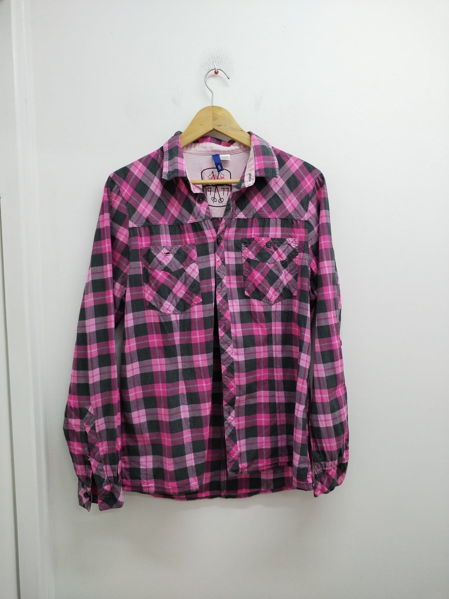 Chemise Divided rose à carreaux Taille S