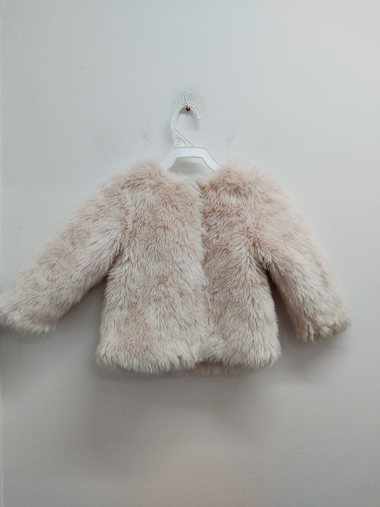 Manteau fausse fourrure Kimbaloo rose Taille 24 Mois