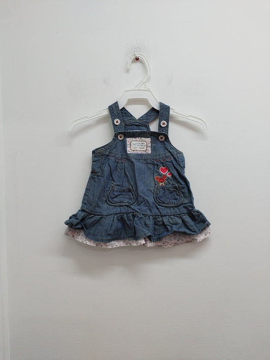 Robe en jeans à bretelles Petit Kimbaloo bleue Taille 3 Mois