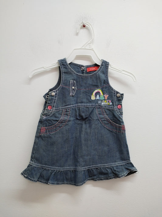Robe sans manche en jeans Tissaia Bleue Taille 3 Mois
