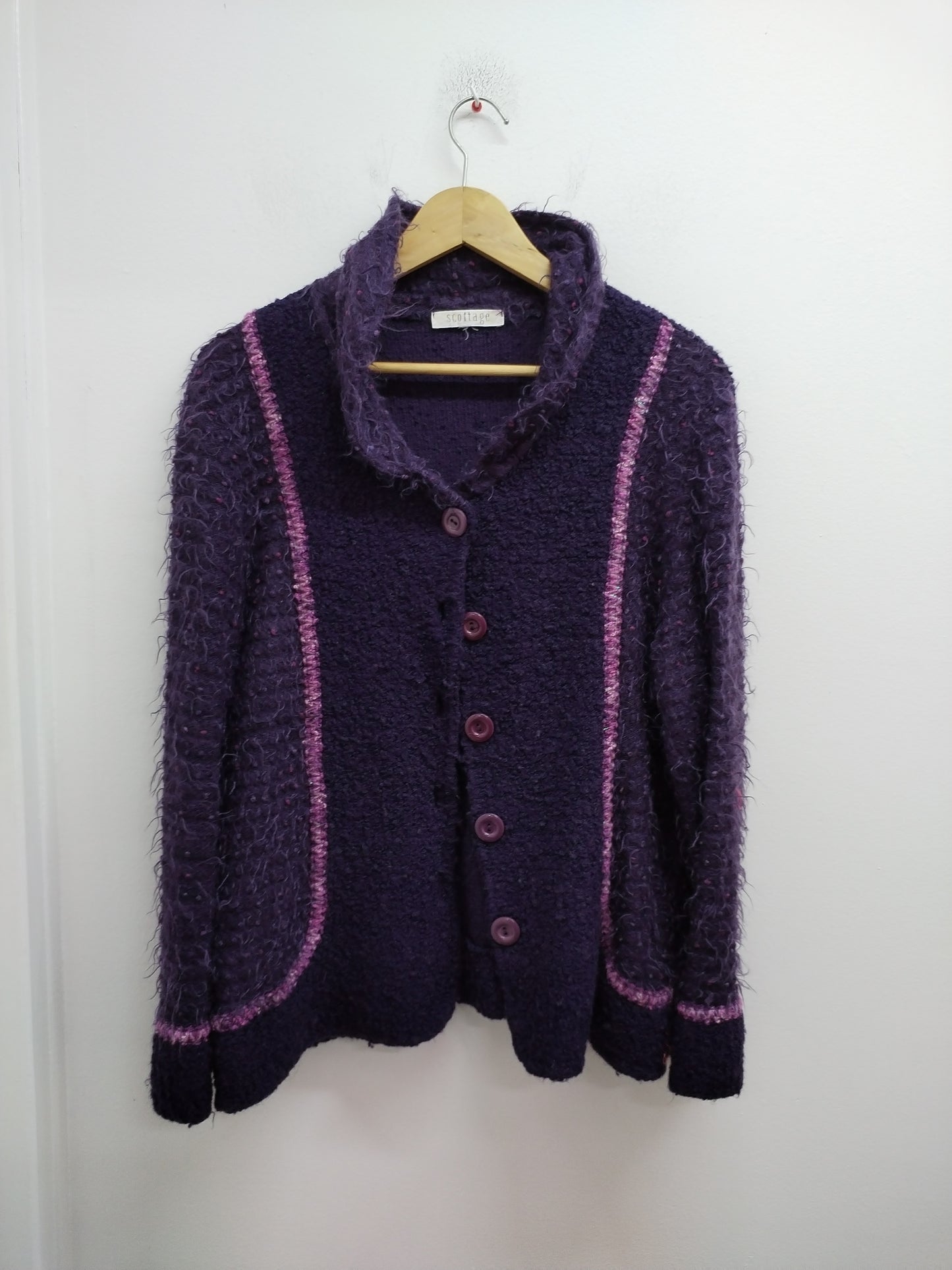 Veste maille bouclette Scottage violette Taille L