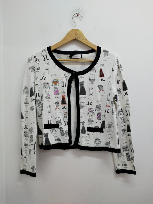 Gilet court Cache-Cache blanc avec impression et perles Taille S