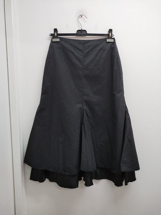 Jupe longue Camaïeu noire à rayures fines Taille 36