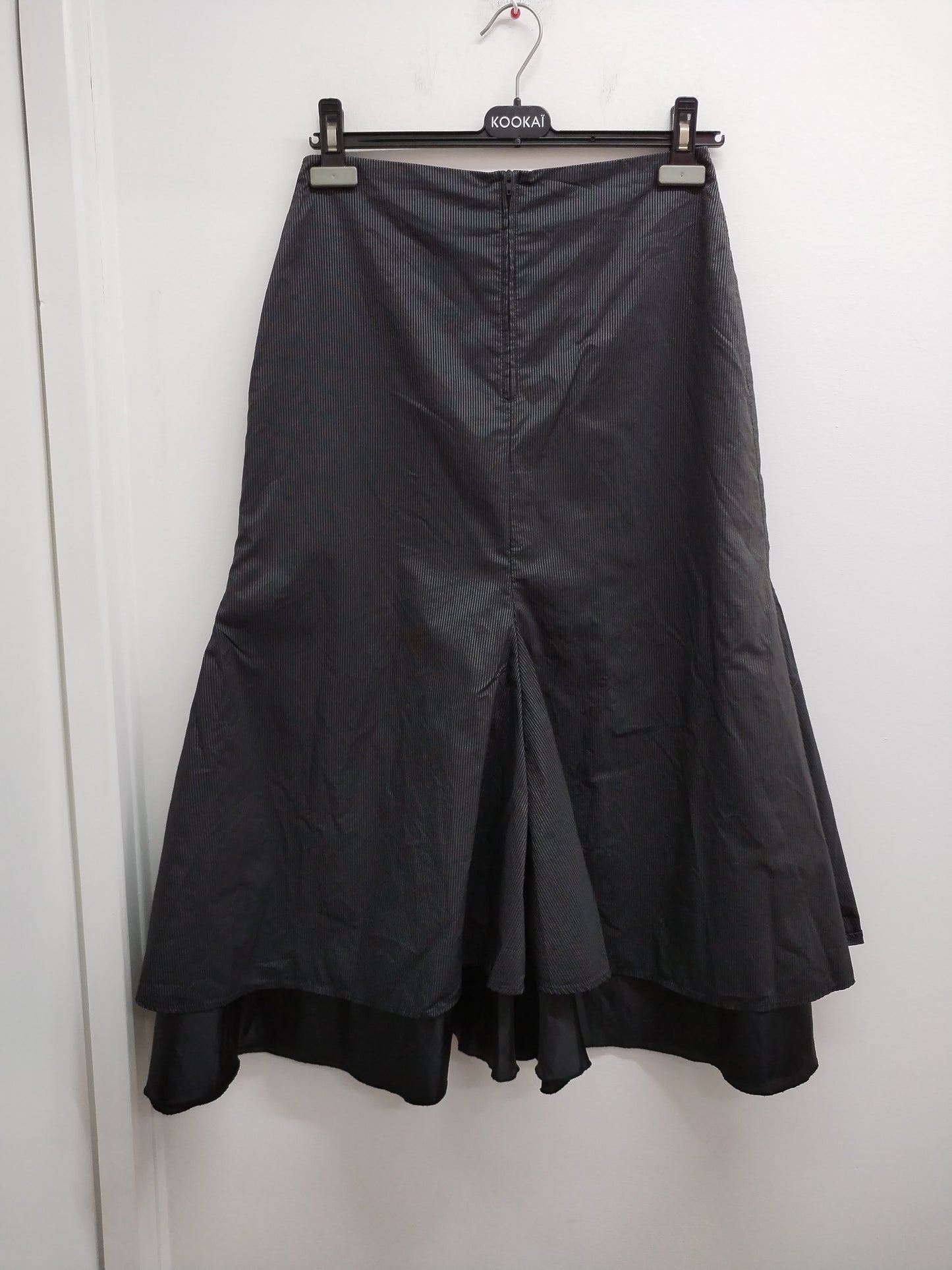 Jupe longue Camaïeu noire à rayures fines Taille 36