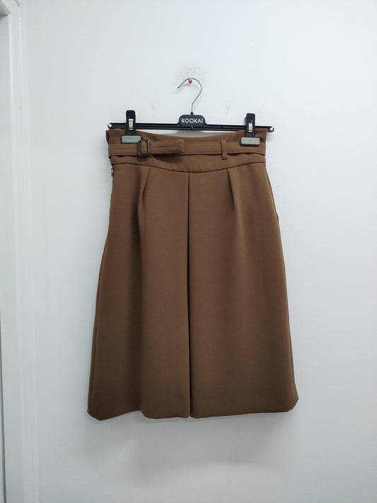 Jupe mi-longue avec ceinture beige foncé Taille 34