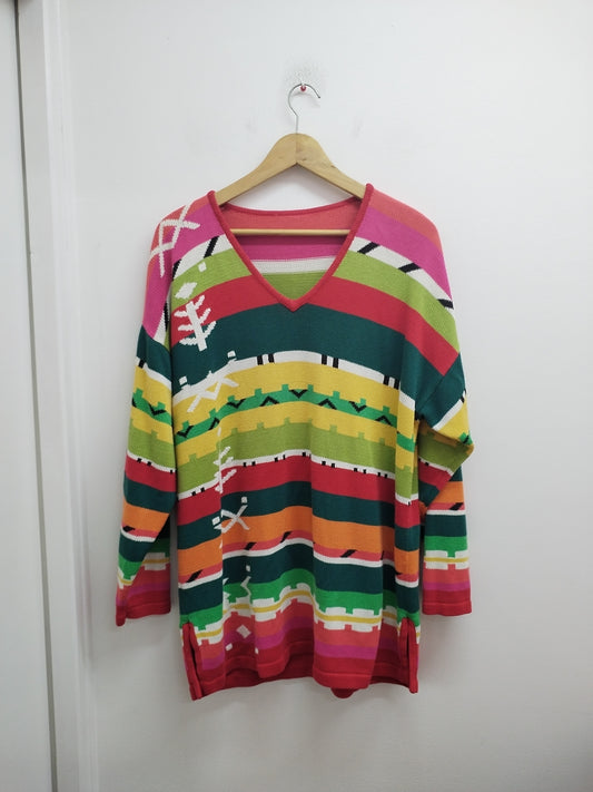 Pull multicolore à motifs Taille XL