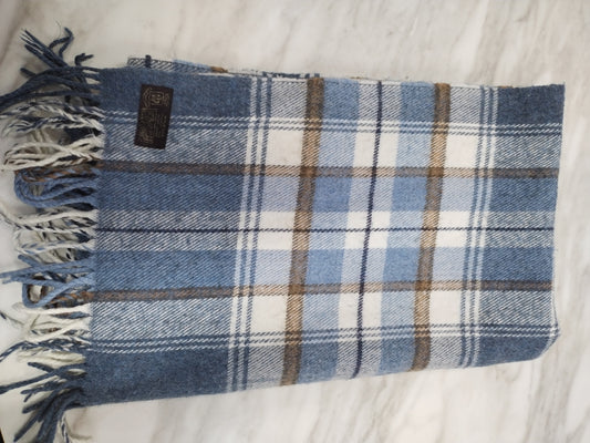 Echarpe bleue à carreaux