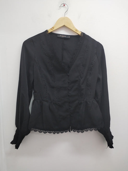 Tunique In Vogue noire avec dentelle Taille S