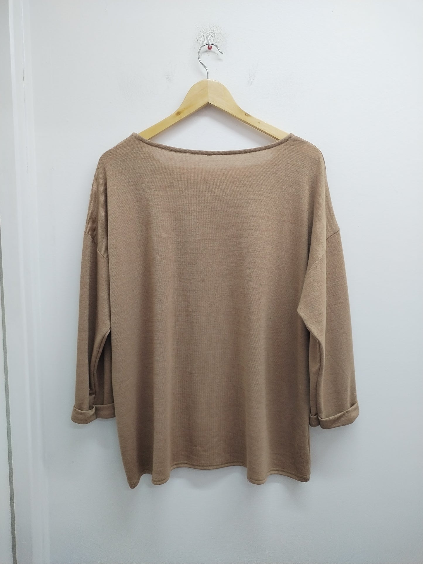 Pull manches 3/4 beige avec strass Taille XL