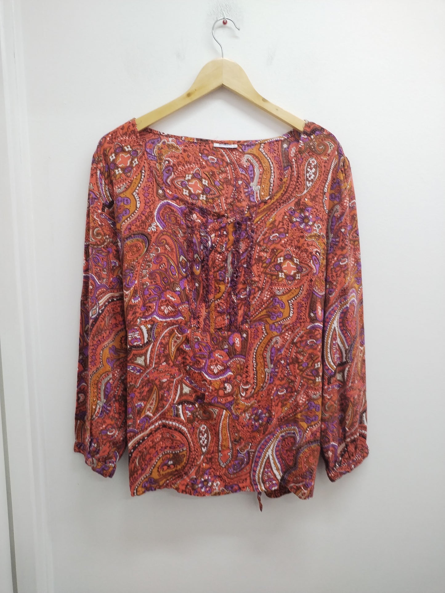 Tunique manches 3/4 Damart orange à motifs Taille 48