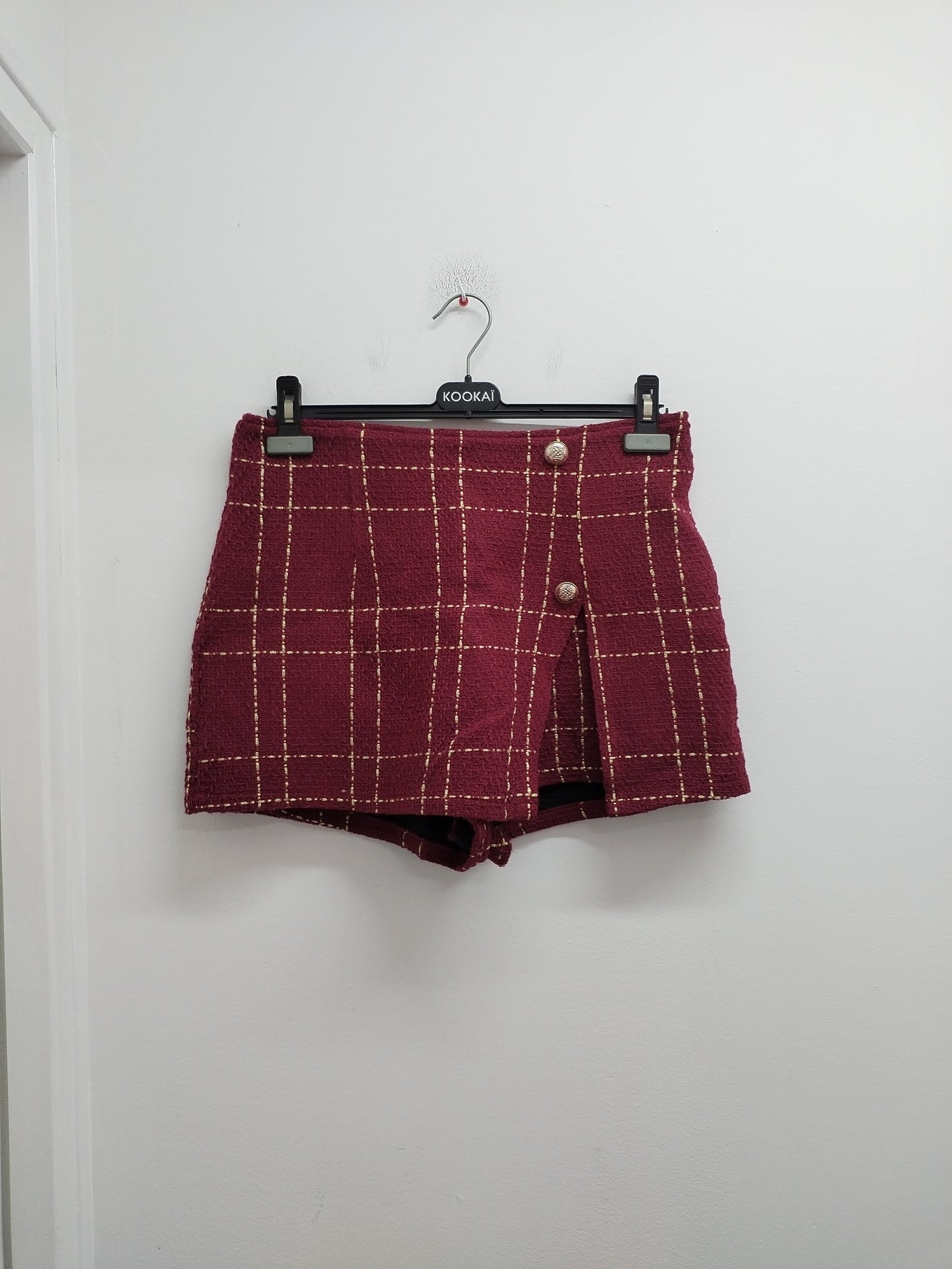 Jupe short Shein bordeaux à carreaux Taille 40/42