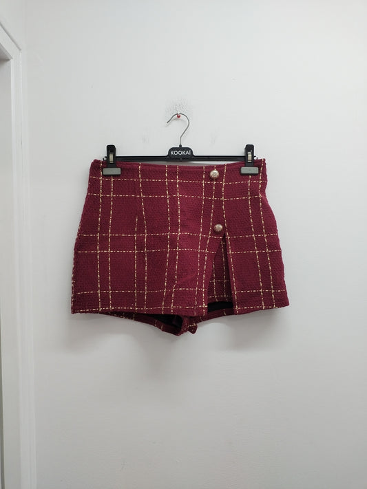 Jupe short Shein bordeaux à carreaux Taille 40/42