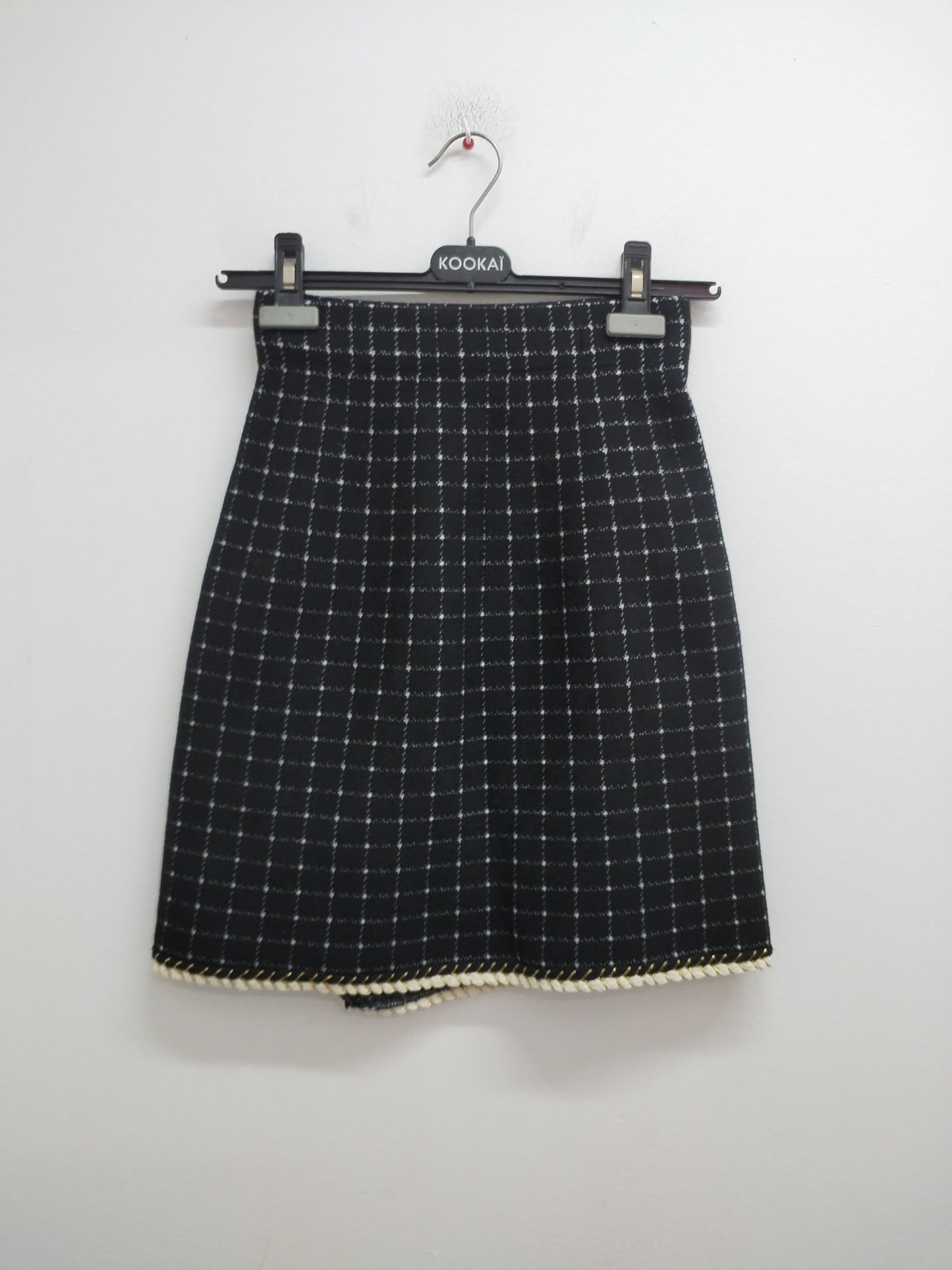 Jupe d'hiver My Chic noire et blanche à carreaux Taille XS
