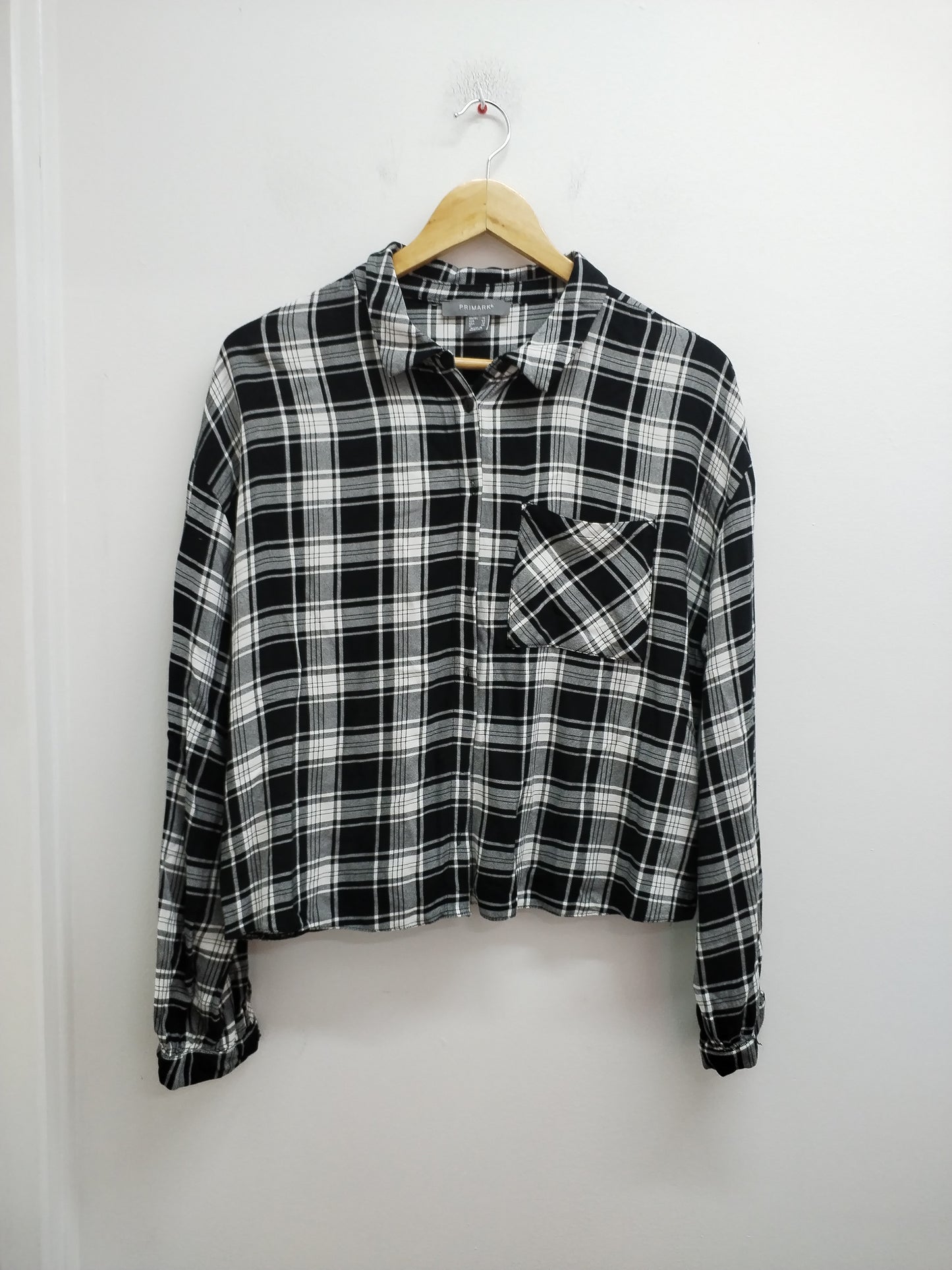 Chemise courte Primark noire et blanche à carreaux Taille 42