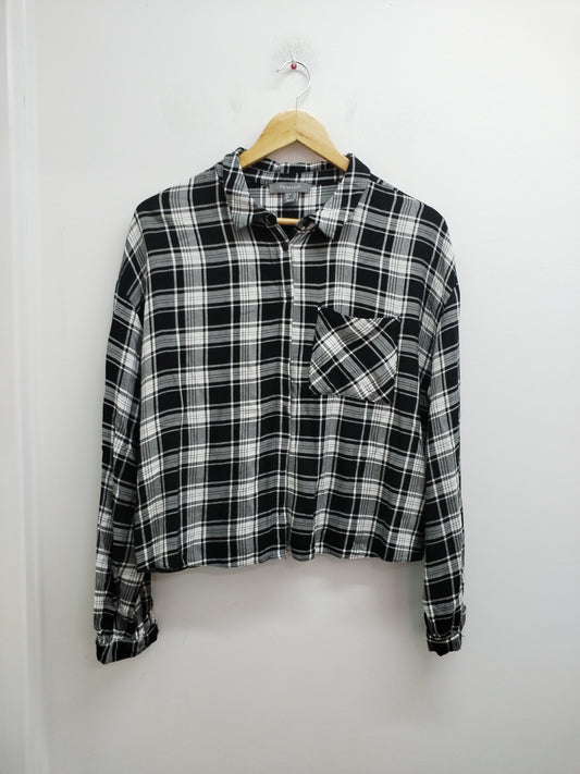 Chemise courte Primark noire et blanche à carreaux Taille 42