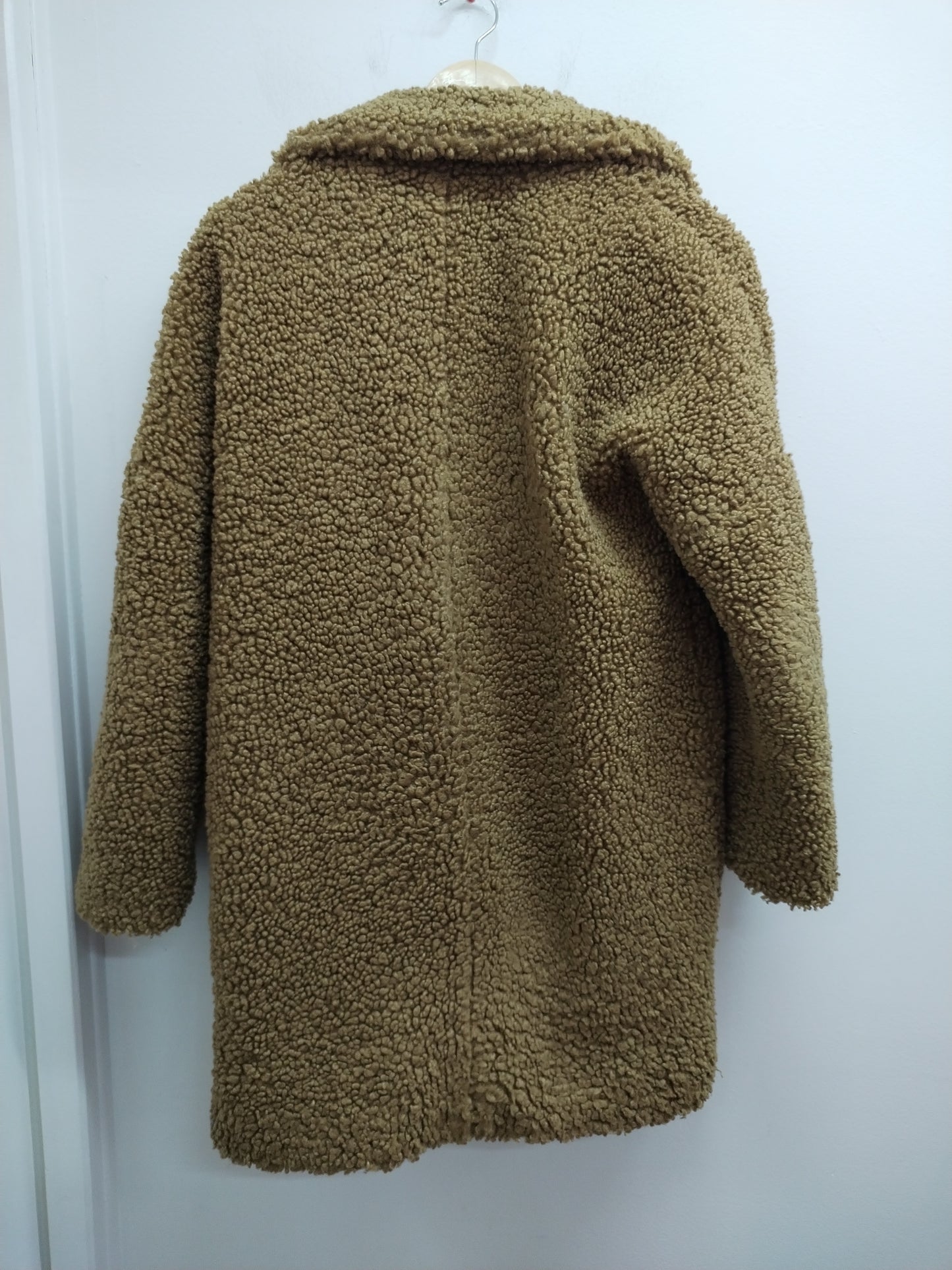 Manteau maille bouclette Naf-Naf beige foncé Taille 34