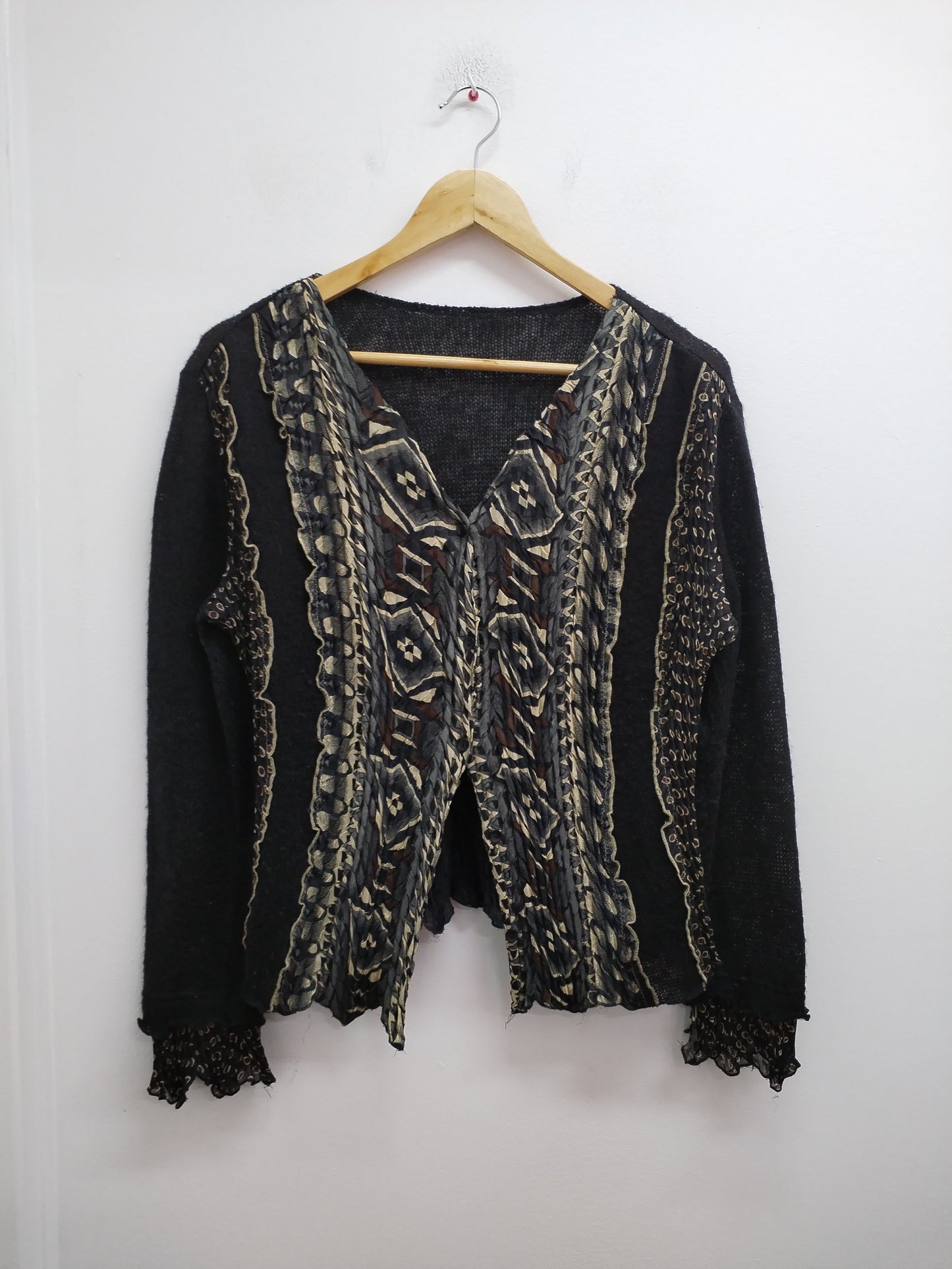 Gilet fantaisie noir et imprimé Taille L