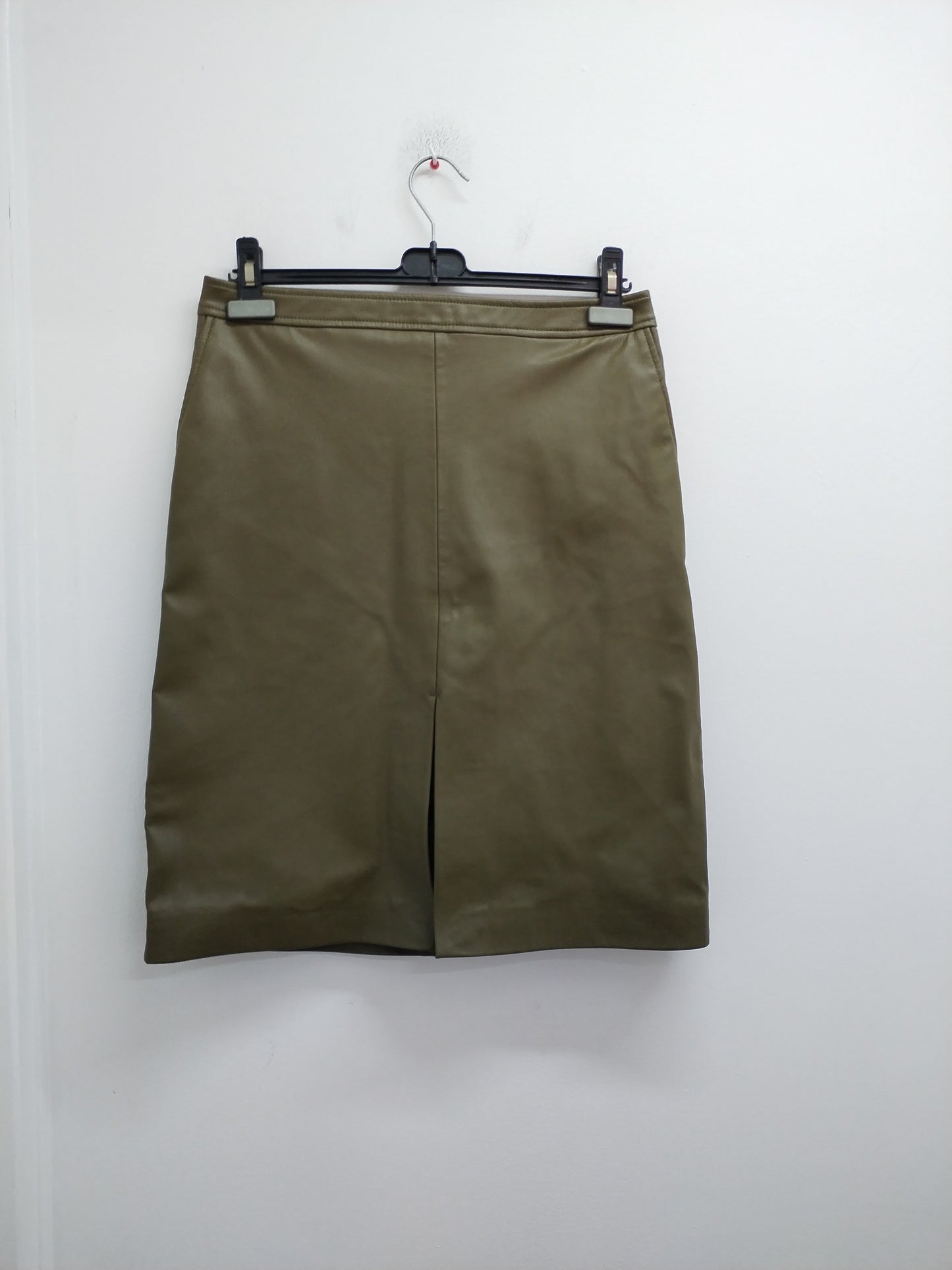 Jupe en similicuir H&M kaki Taille 40