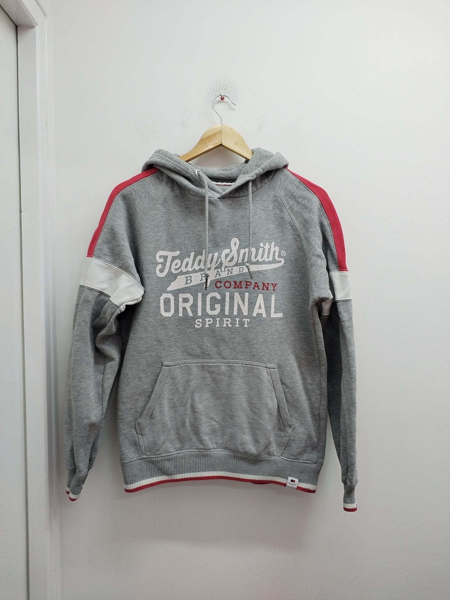 Sweat à capuche Teddy Smith gris, rouge et blanc Taille S