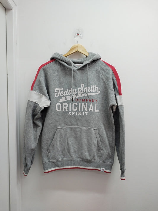 Sweat à capuche Teddy Smith gris, rouge et blanc Taille S