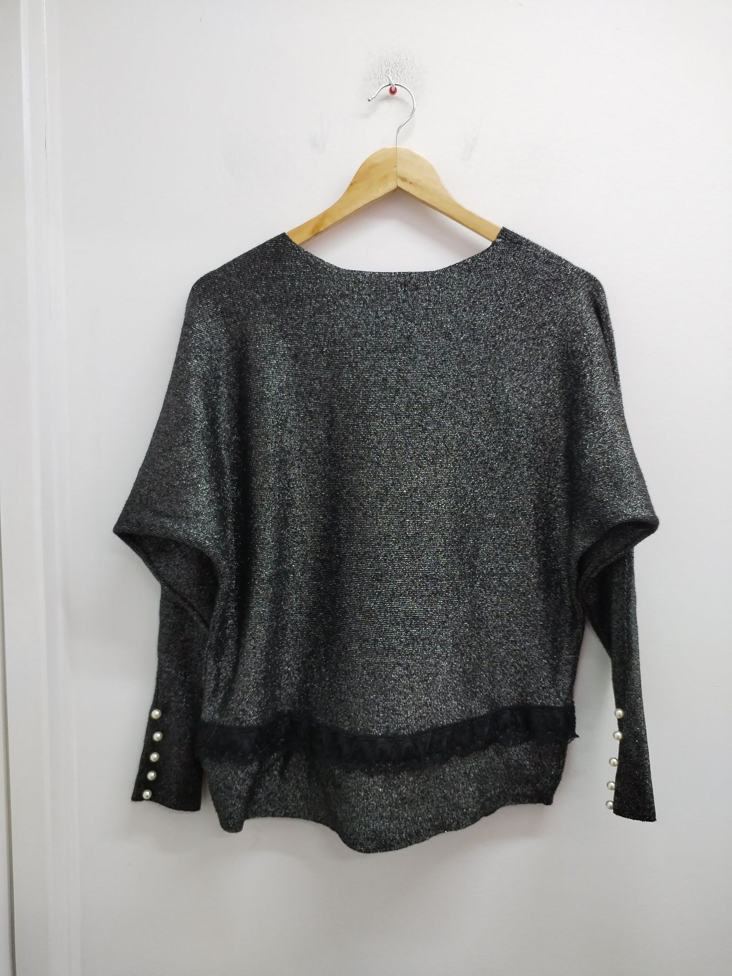 Pull Miss Sara noir et argenté Taille L