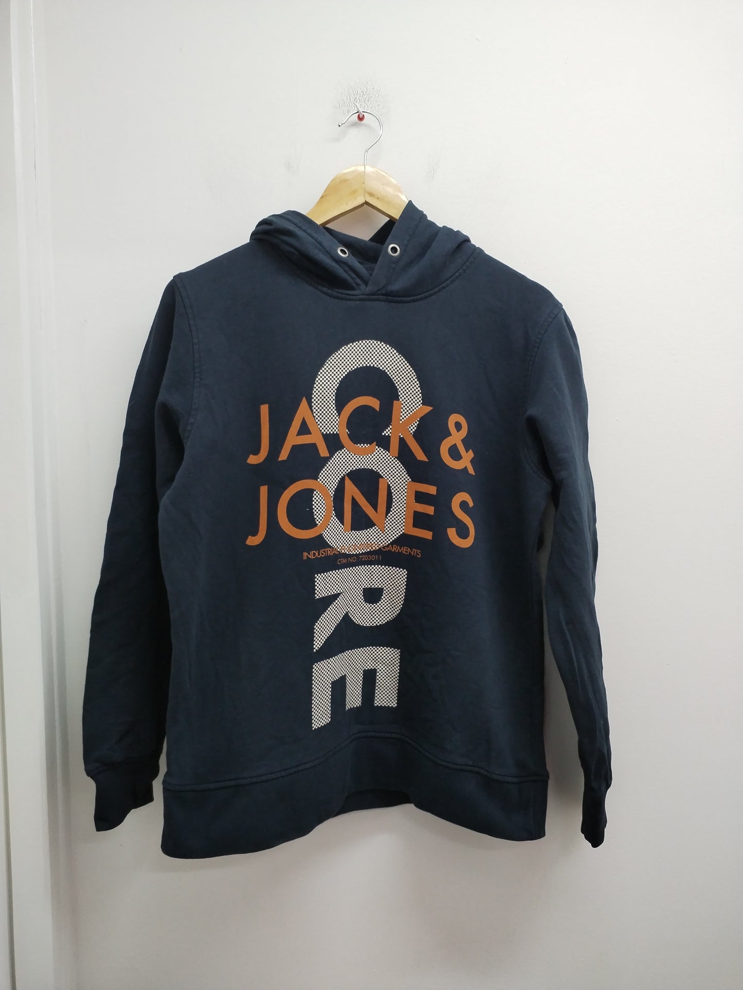 Sweat à capuche Jack & Jones marine avec impression Taille L