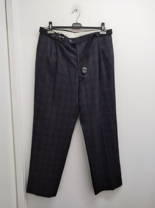 Pantalon de costume avec ceinture marine à carreaux Taille 46
