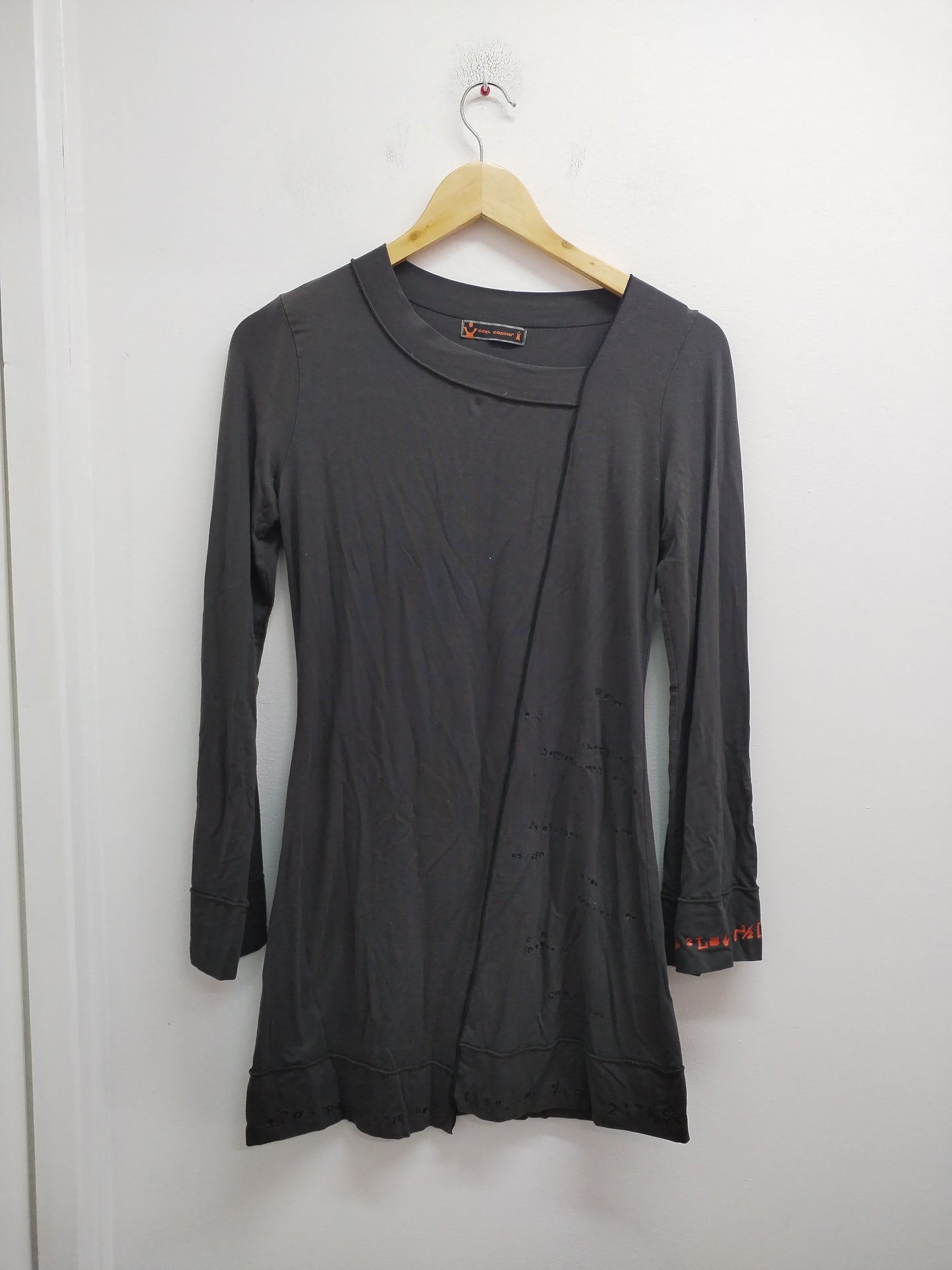 Tunique manches longues Cop Copine grise anthracite avec impression Taille M