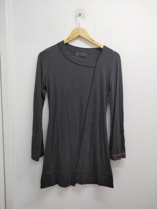 Tunique manches longues Cop Copine grise anthracite avec impression Taille M