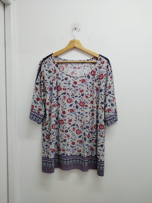 Tunique manches courtes à motifs Taille XL