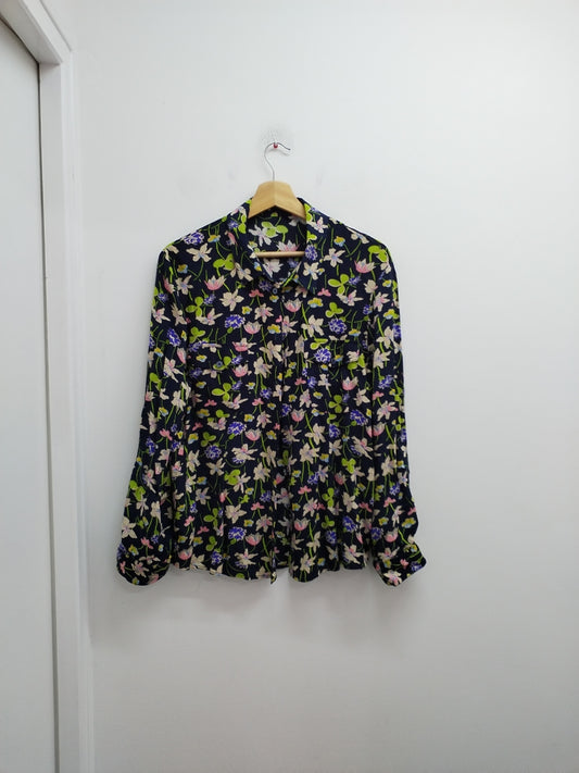 Chemise marine fleurie Taille M