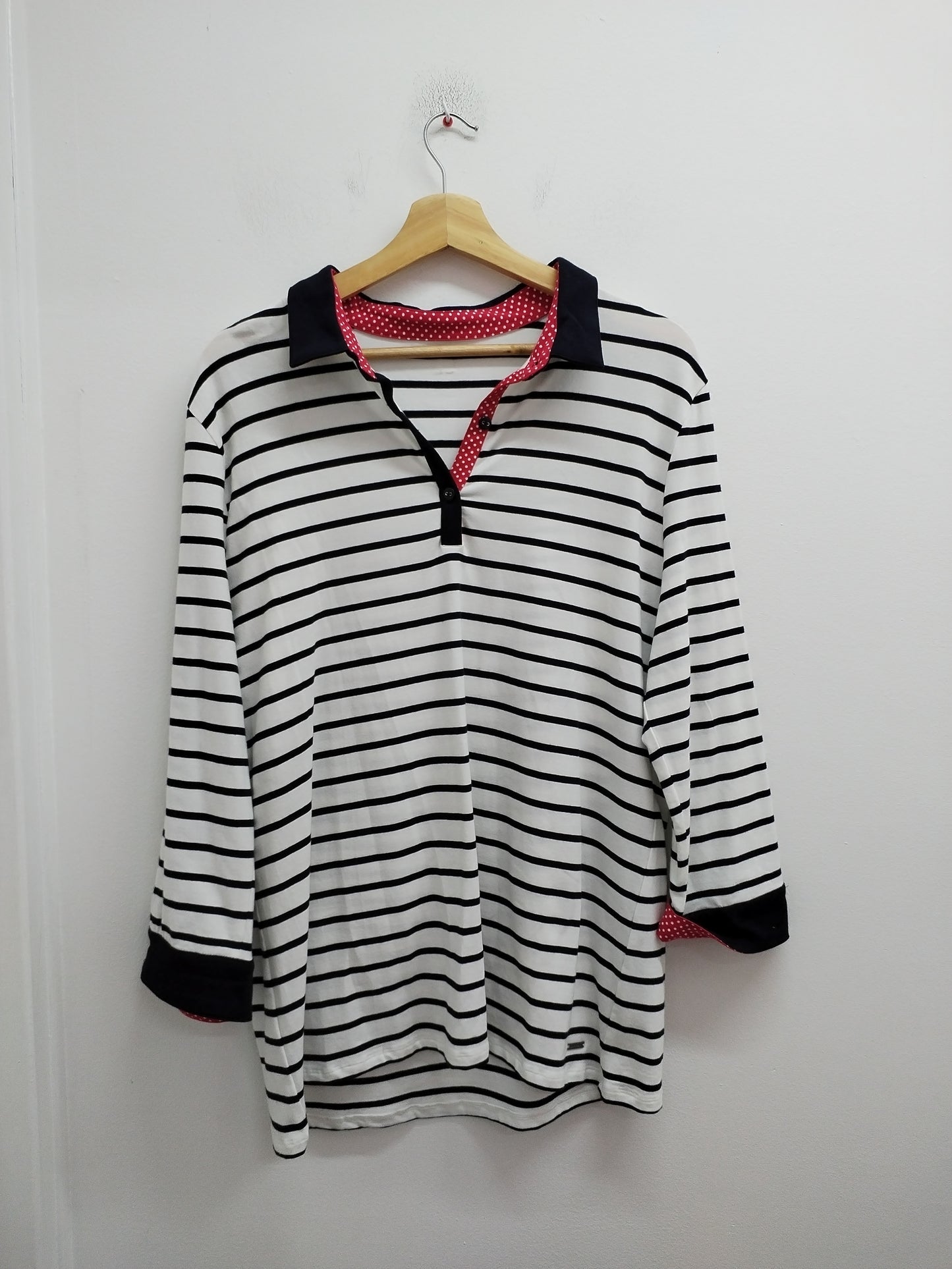 Marinière Terre de marins manches 3/4 blanche et marine Taille L