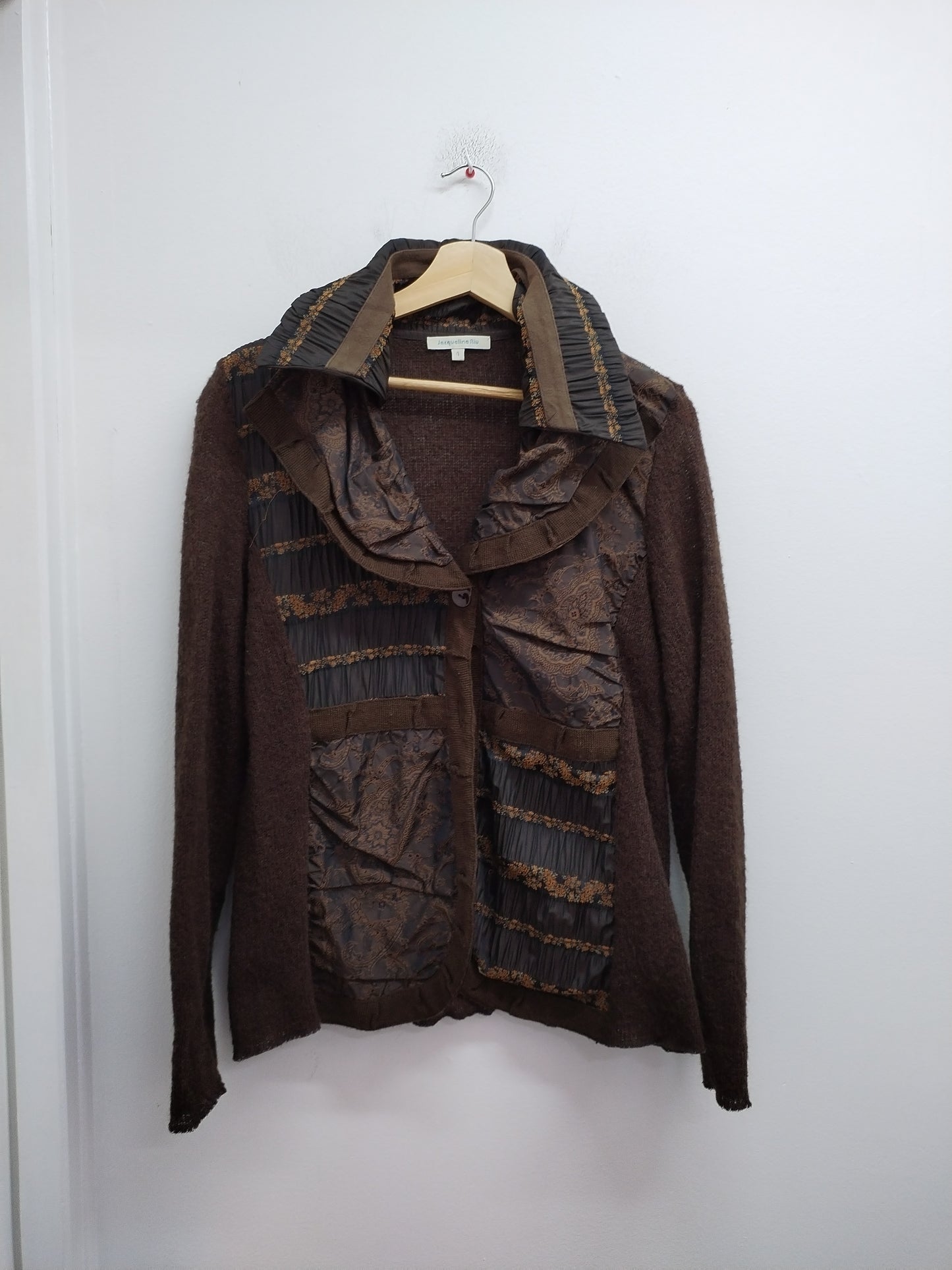 Gilet fantaisie Jacqueline Riu marron à motifs Taille L